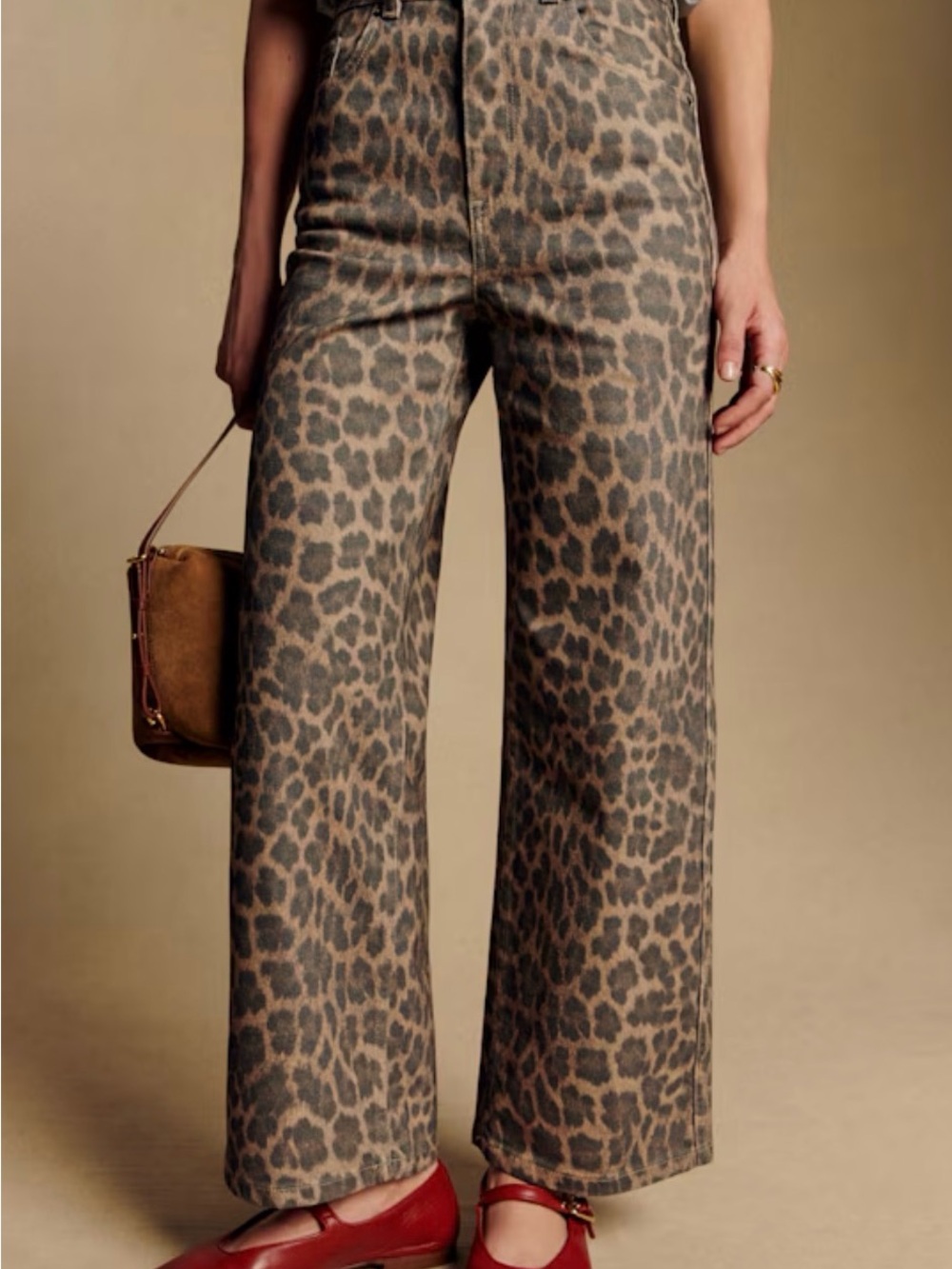 Sezane Le Crop Nevada Leopard Jeans - Size 34 (French) / size 2 US